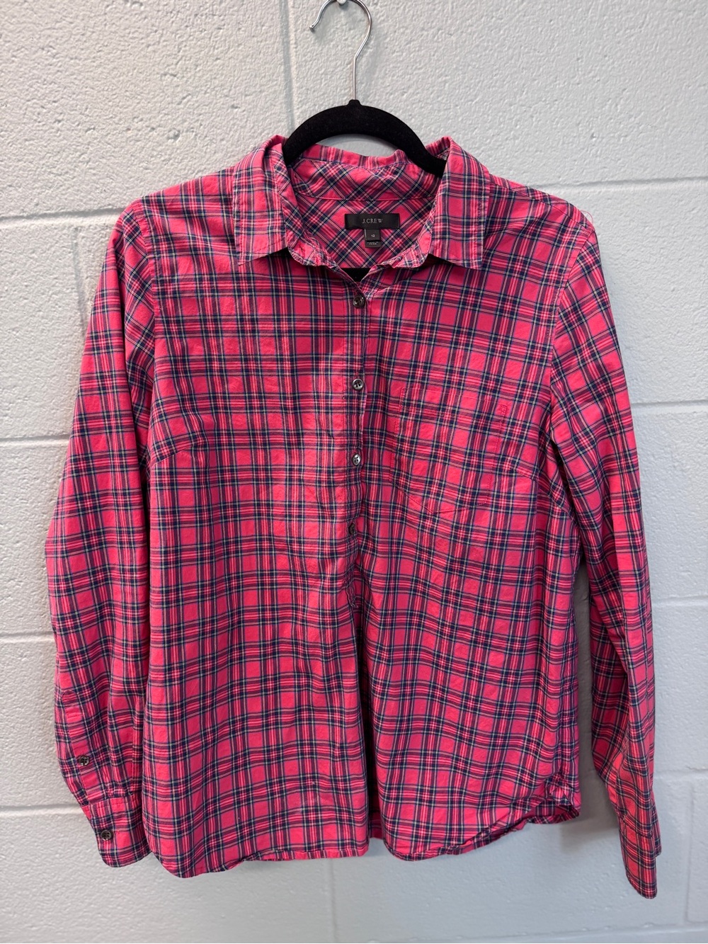J. Crew Red Plaid Button-Down Shirt